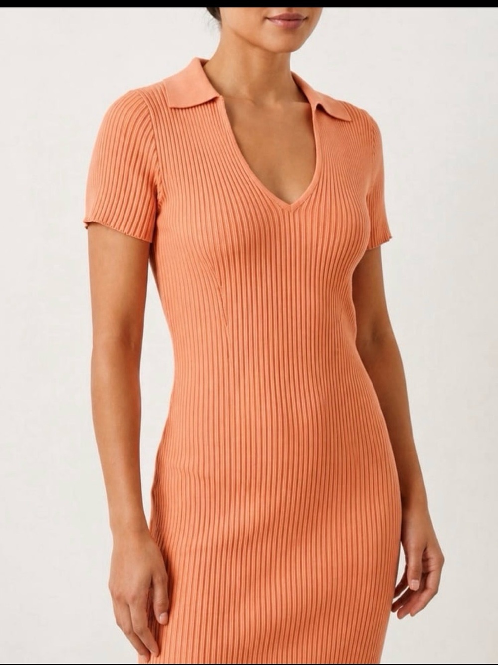 Abercrombie & Fitch Ribbed Elevated Knit Polo Dress Size Large